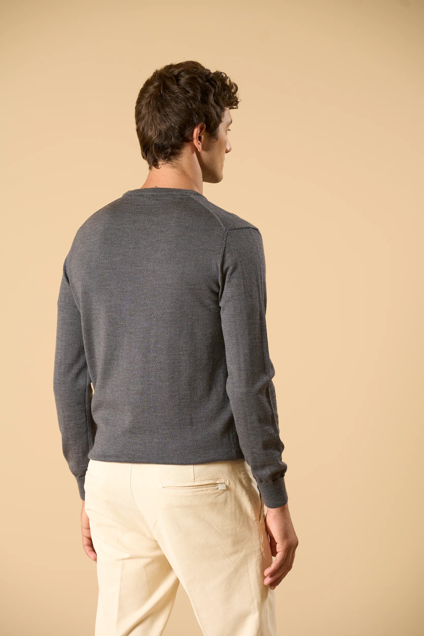 Merino Crew Neck F.12 - Medium Grey Angelico 6