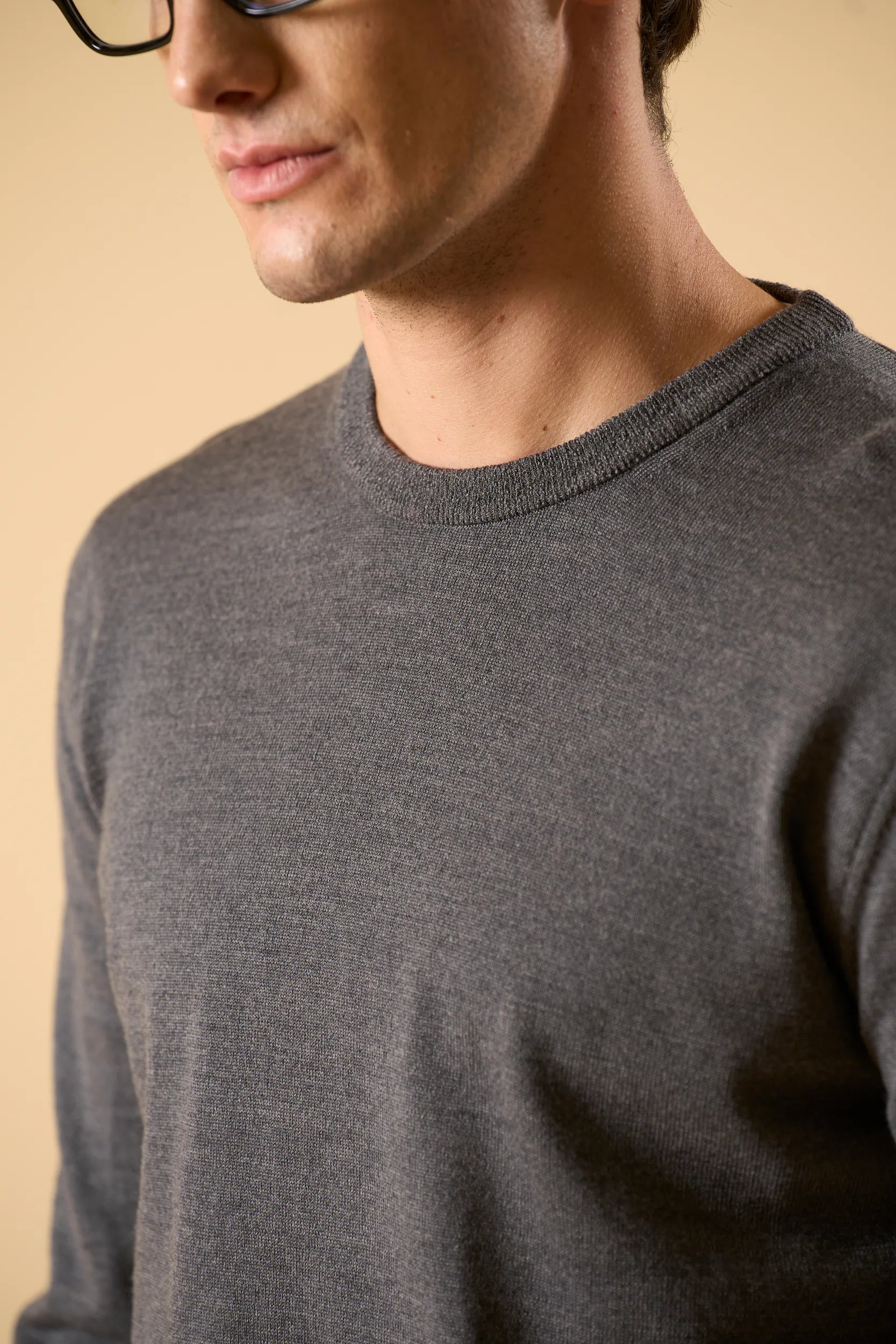 Merino Crew Neck F.12 - Medium Grey Angelico 3