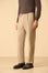 Pantalone beige twill cotone stretch con pinces