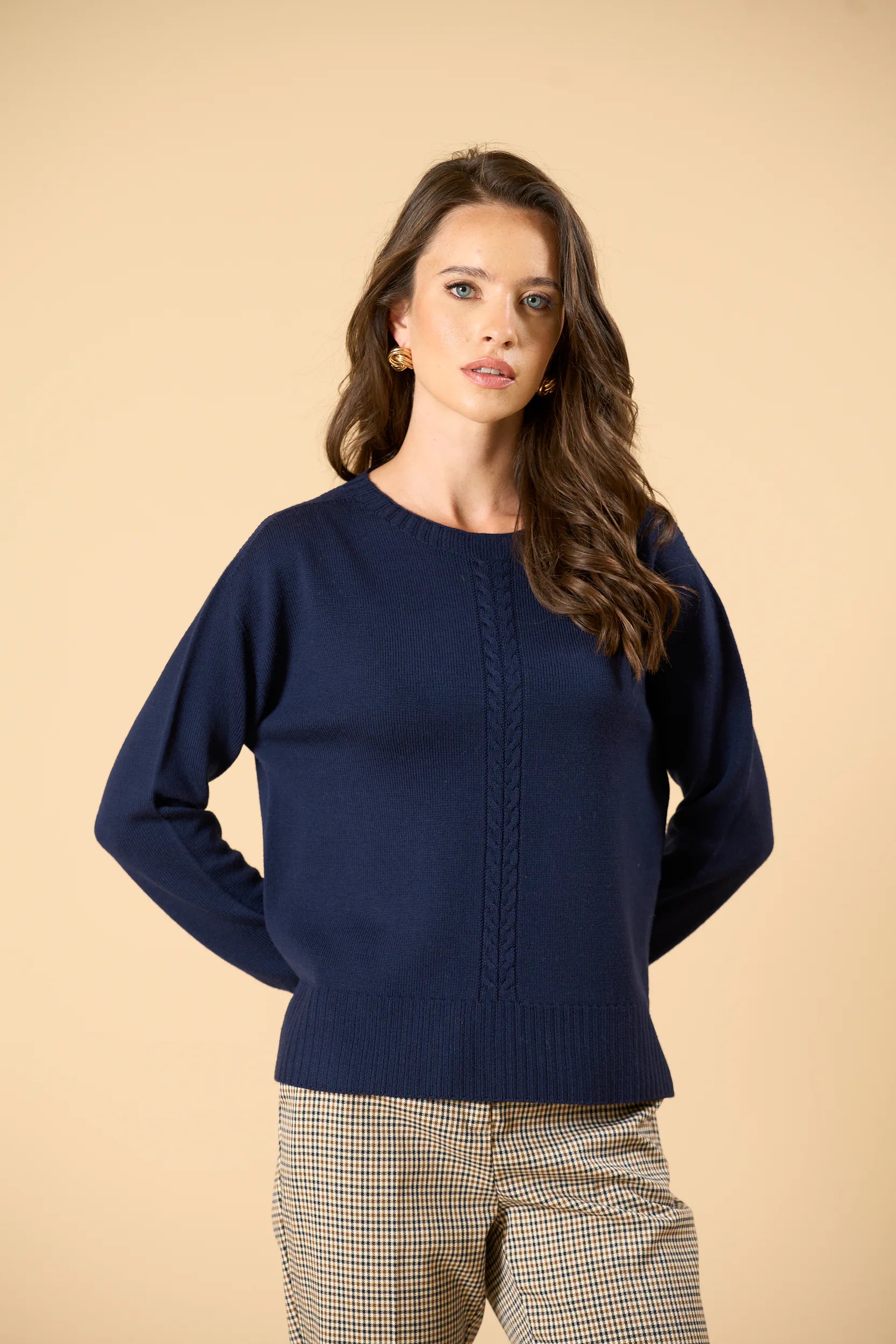 Girocollo blu lana treccia Angelico 4