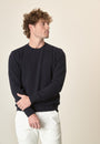 Girocollo blu puro cashmere-Angelico