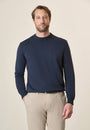 Blue cotton crewneck