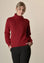 Maglia rossa collo spaccato treccia misto cashmere-Angelico