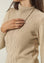 Maglia collo spaccato beige treccia misto cashmere-Angelico