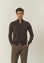 Maglia full zip marrone lana merinos Harmony-Angelico
