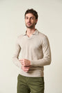 Maglia polo beige derby cotone crepe