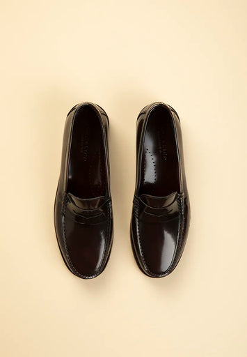 Burgundy leather penny loafer