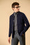Overshirt blu cotone punto milano