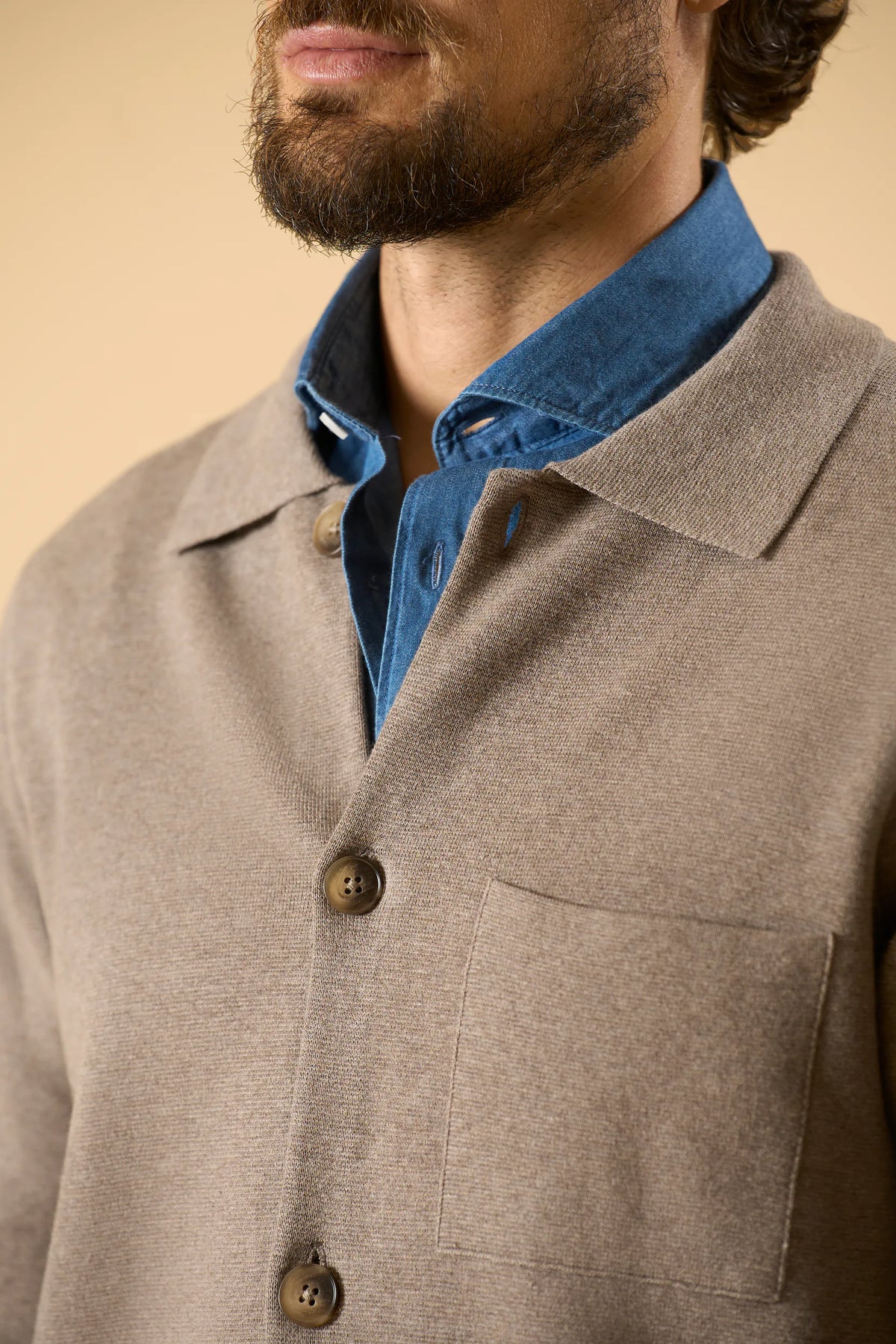 Übershirt aus greigem Baumwoll-Punto-Milano Angelico 2