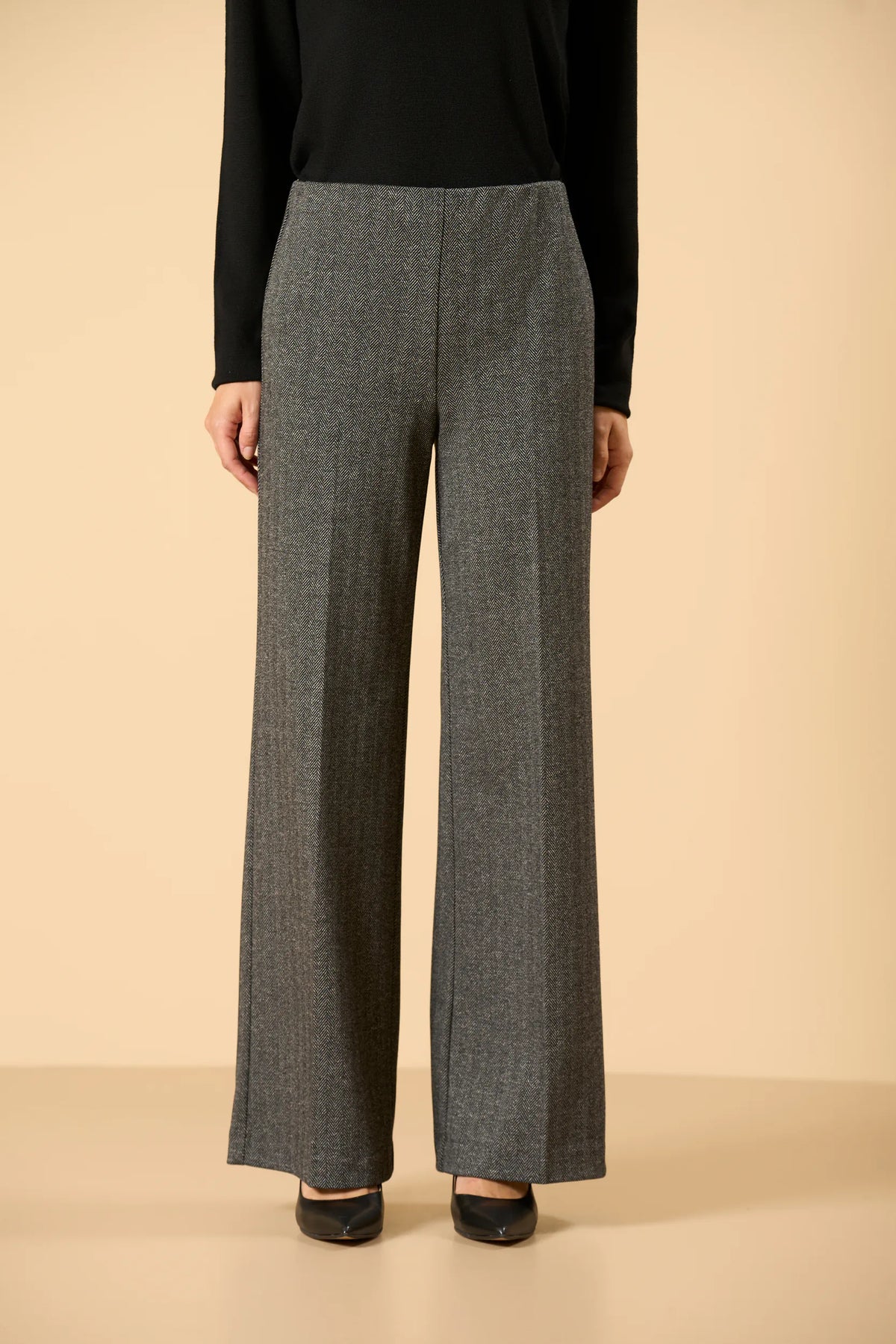 Graue Palazzo-Hose aus Resca-Gewebe Angelico 3