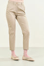 Beige Basic-Hose aus elastischer Baumwolle