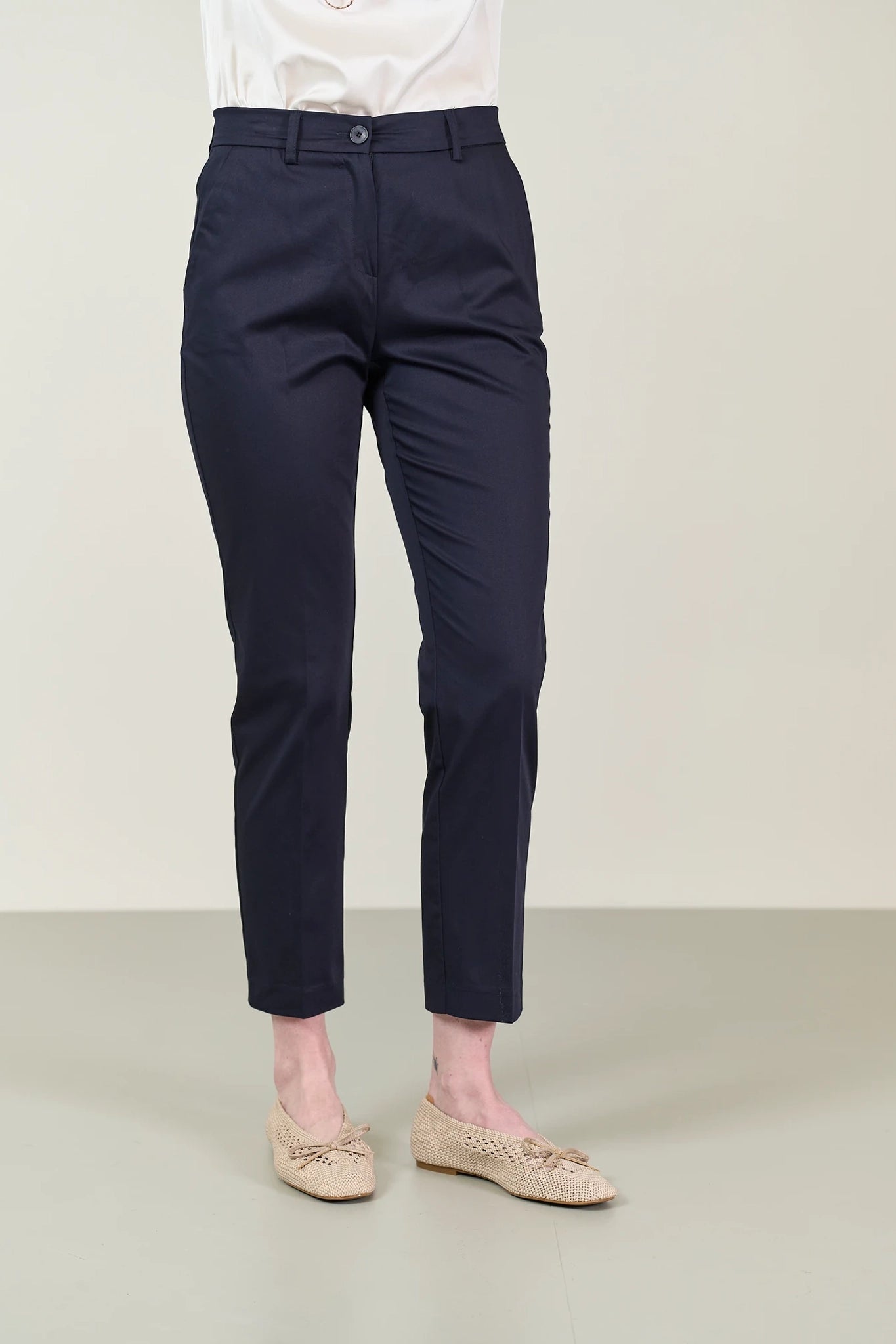 Blaue Basic-Hose aus elastischer Baumwolle Angelico 1