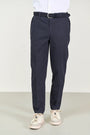 Pantalone blu cotone carrot fit