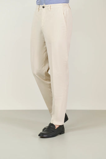 Pantalone panna cotone carrot fit
