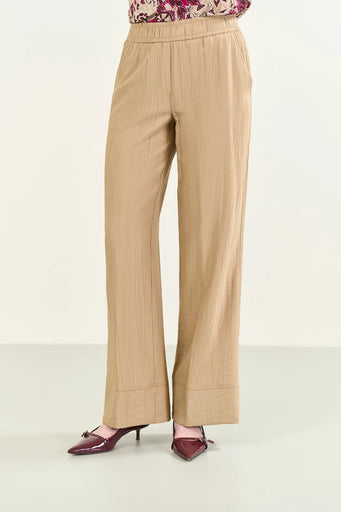 Pantalone beige palazzo viscosa stretch