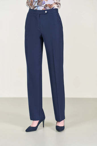 Pantalone blu palazzo tessuto cady