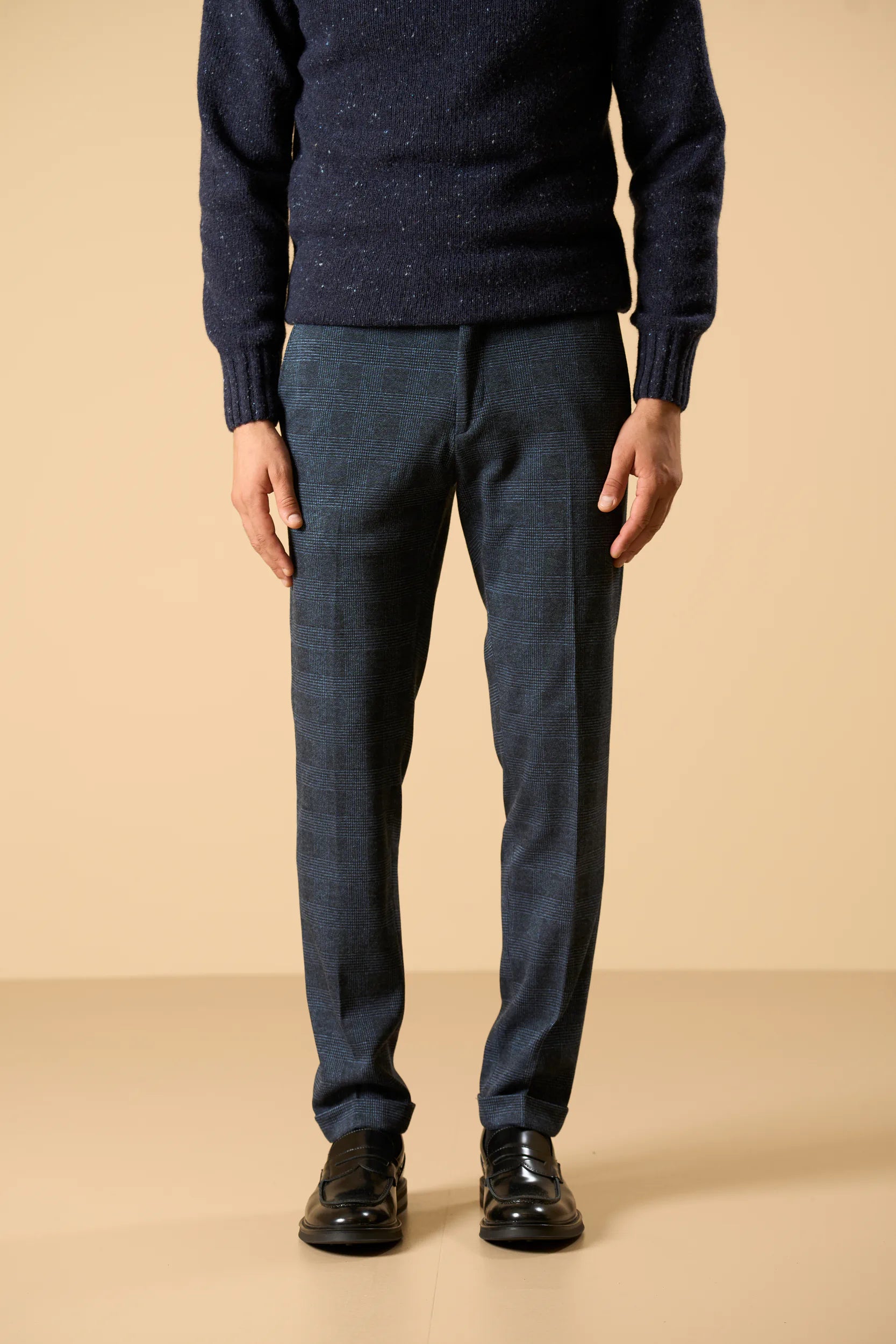 Wool Effect Jersey Trousers - Blue Angelico 3