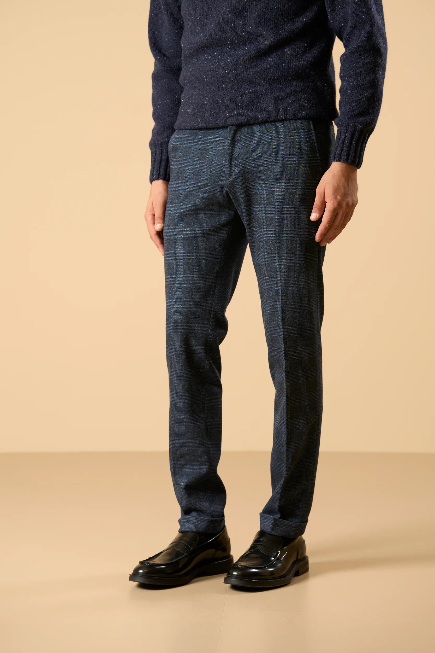 Wool Effect Jersey Trousers - Blue Angelico 1