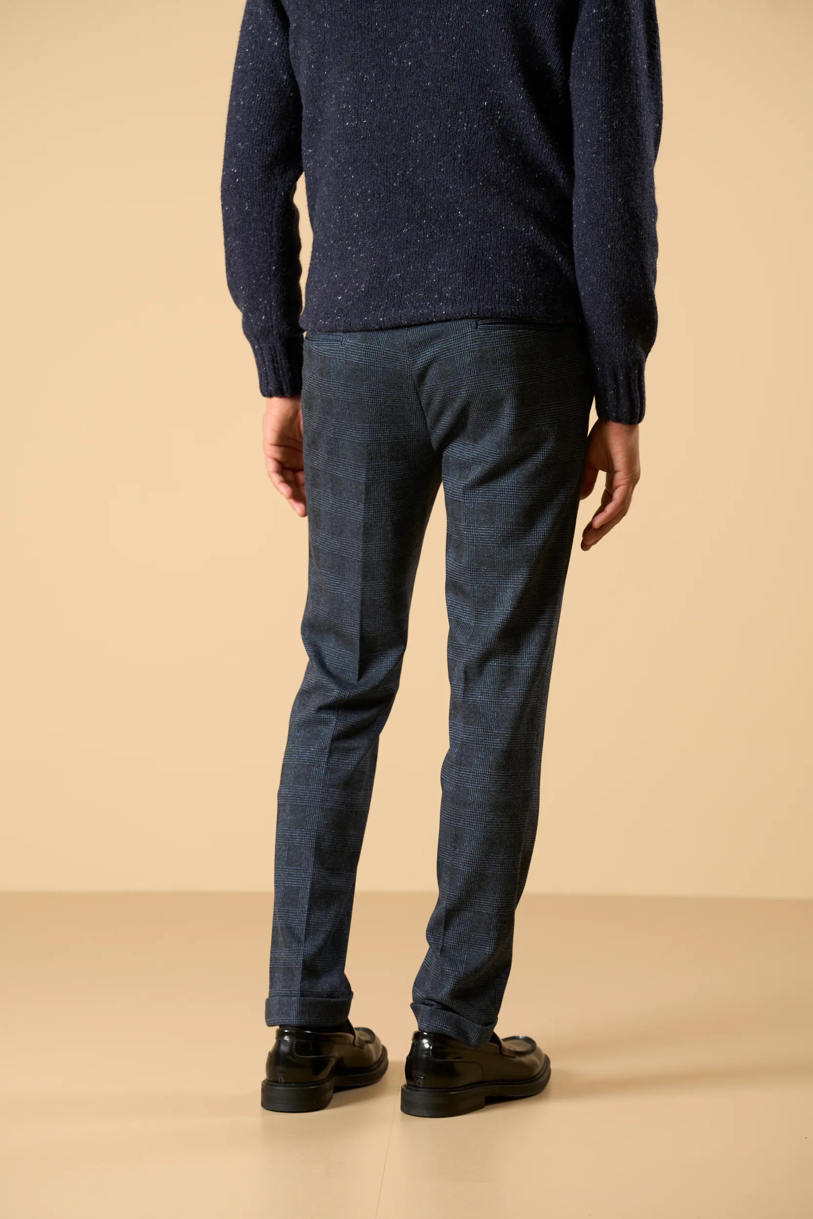 Wool Effect Jersey Trousers - Blue Angelico 4