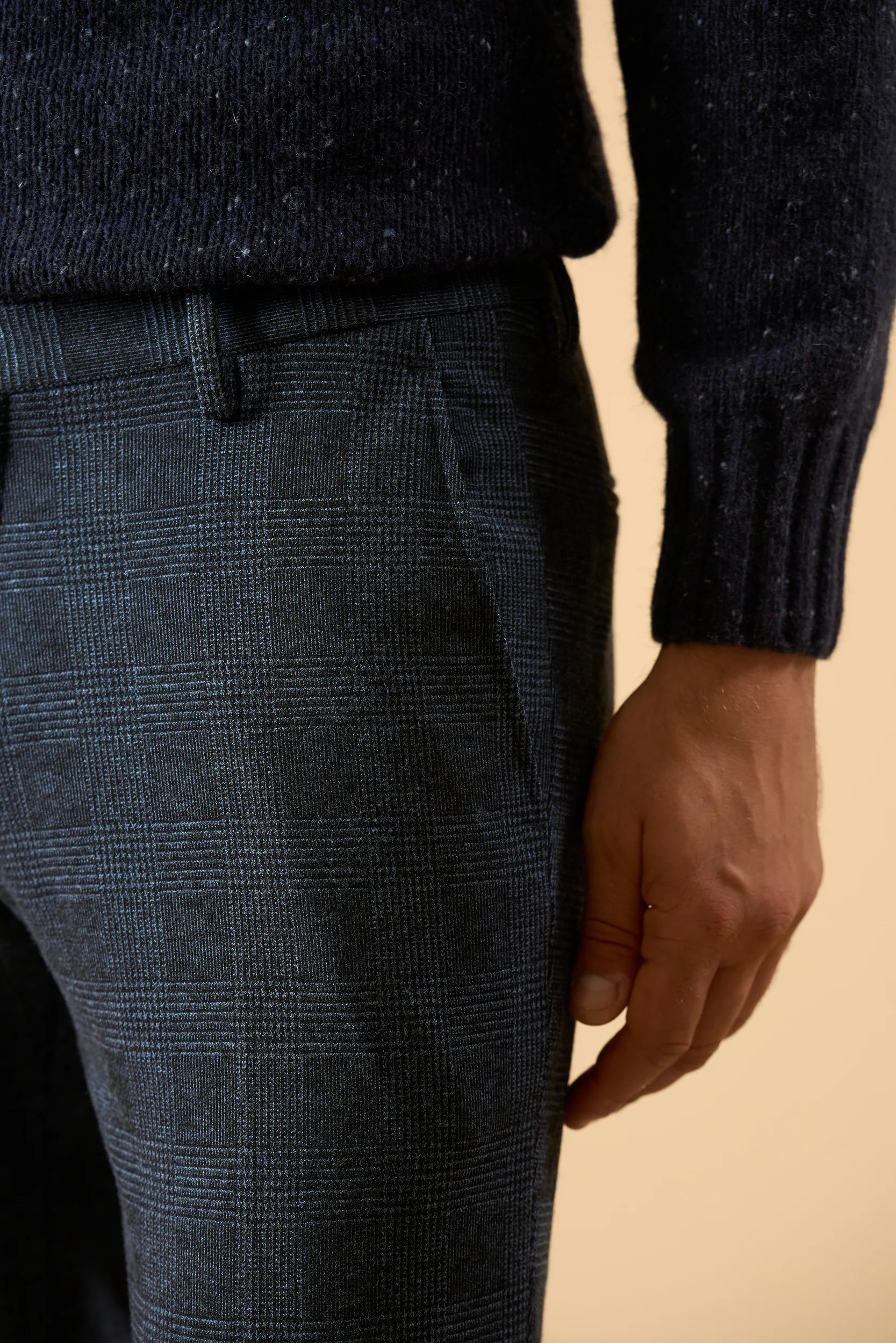 Wool Effect Jersey Trousers - Blue Angelico 2