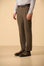 Pantalone marrone microdisegno cotone stretch custom fit