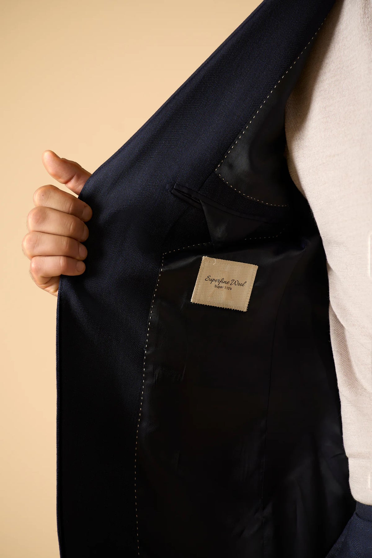 Blue suit Resca virgin wool Superfine 110's custom fit Angelico 7