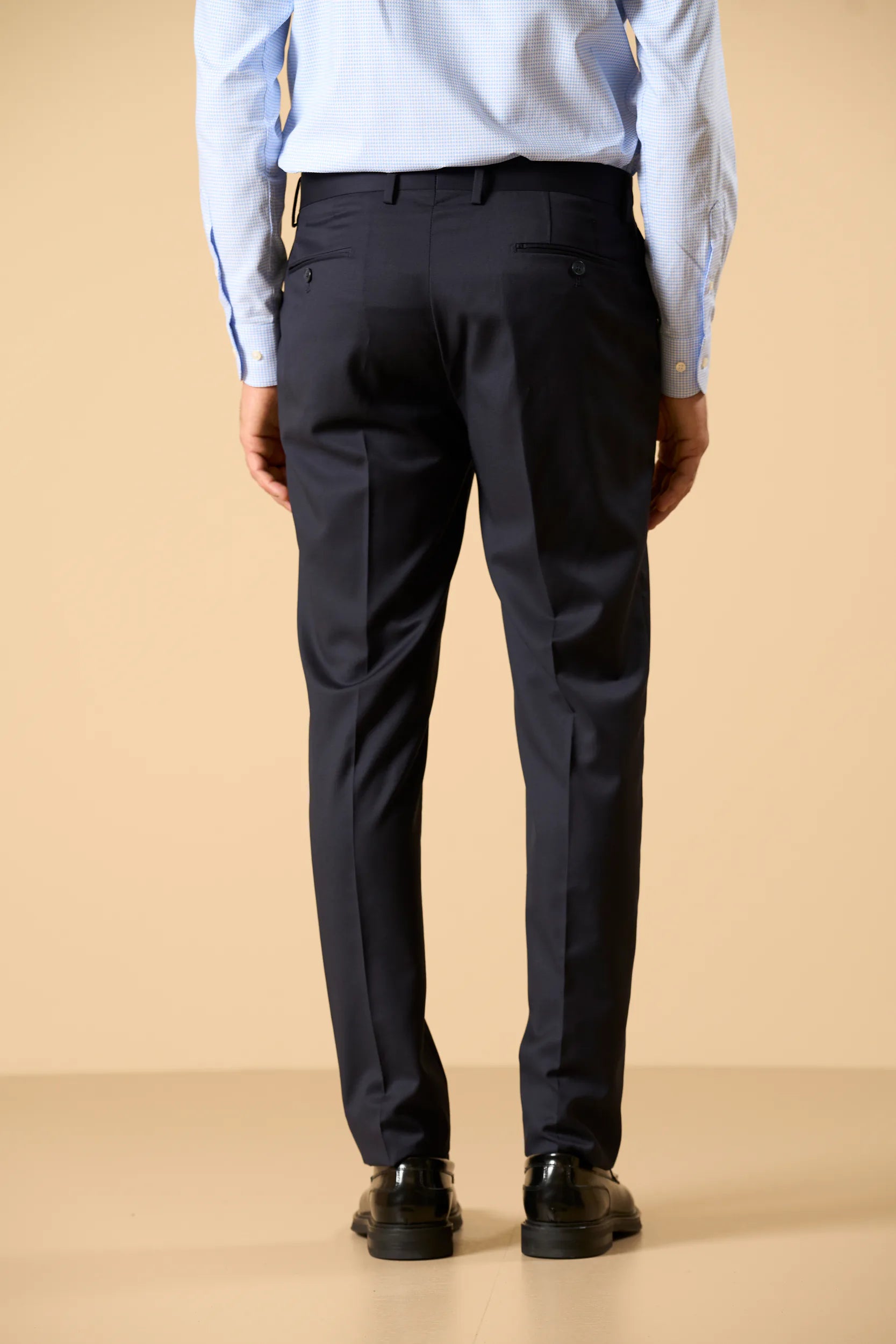 Pantalone blu sallia lana stretch four season comfort fit Angelico 4