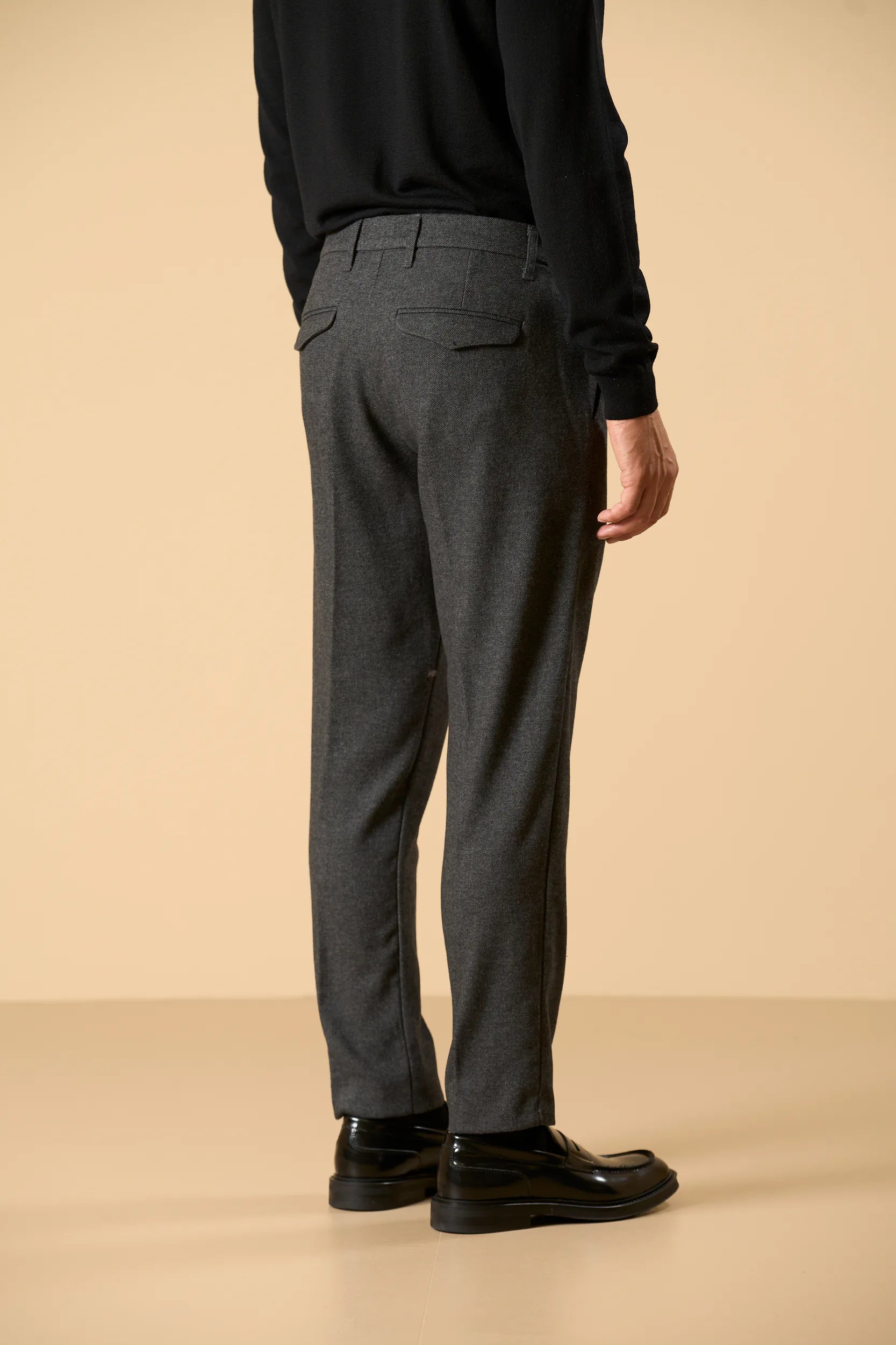 Wool Twill Trousers - Anthracite Angelico 4