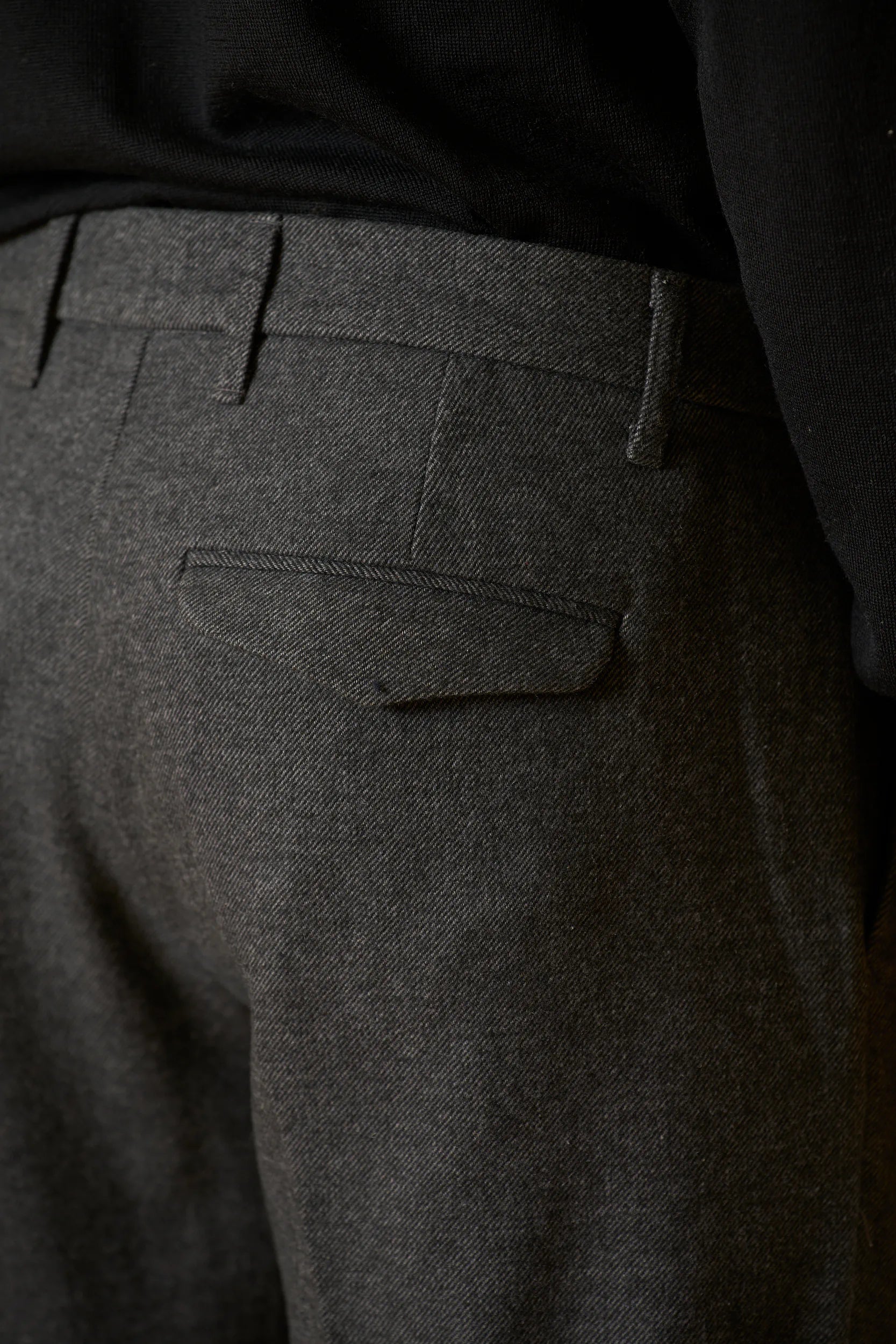 Wool Twill Trousers - Anthracite Angelico 3