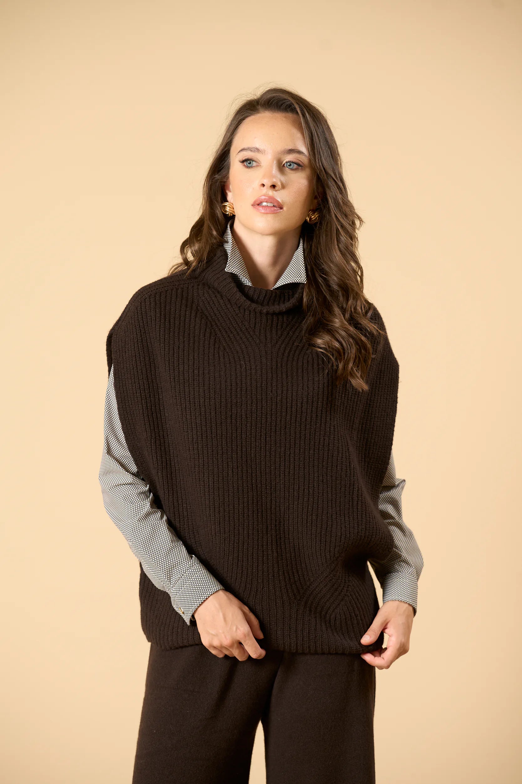 Cashmere Blend Vest - Brown Angelico 2