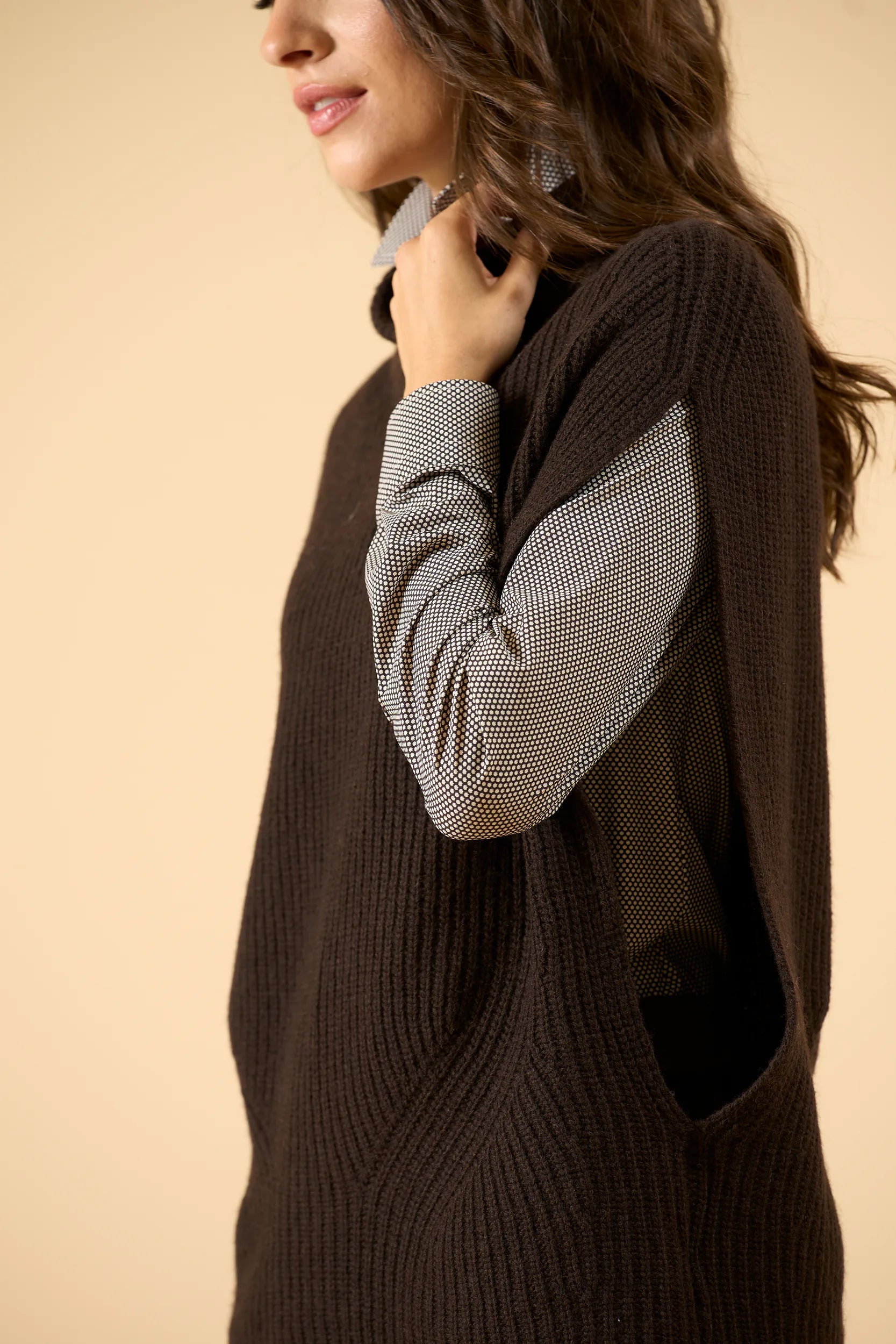 Cashmere Blend Vest - Brown Angelico 3