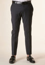 Anthracite canvas wool stretch custom fit trousers