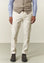 Pantalone panna microstruttura cotone stretch slim fit-Angelico