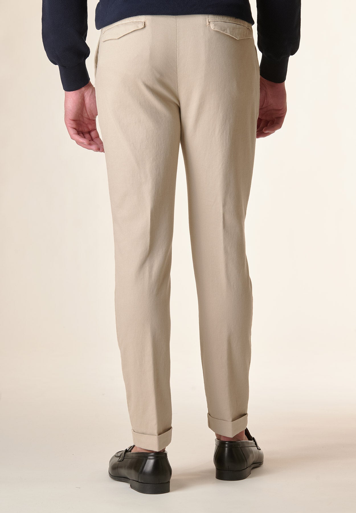 Sand armour cotton slim fit trousers