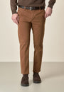 Stretch cotton gabardine cappuccino trousers slim fit