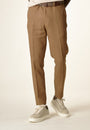 Pantalone tabacco lino custom fit-Angelico