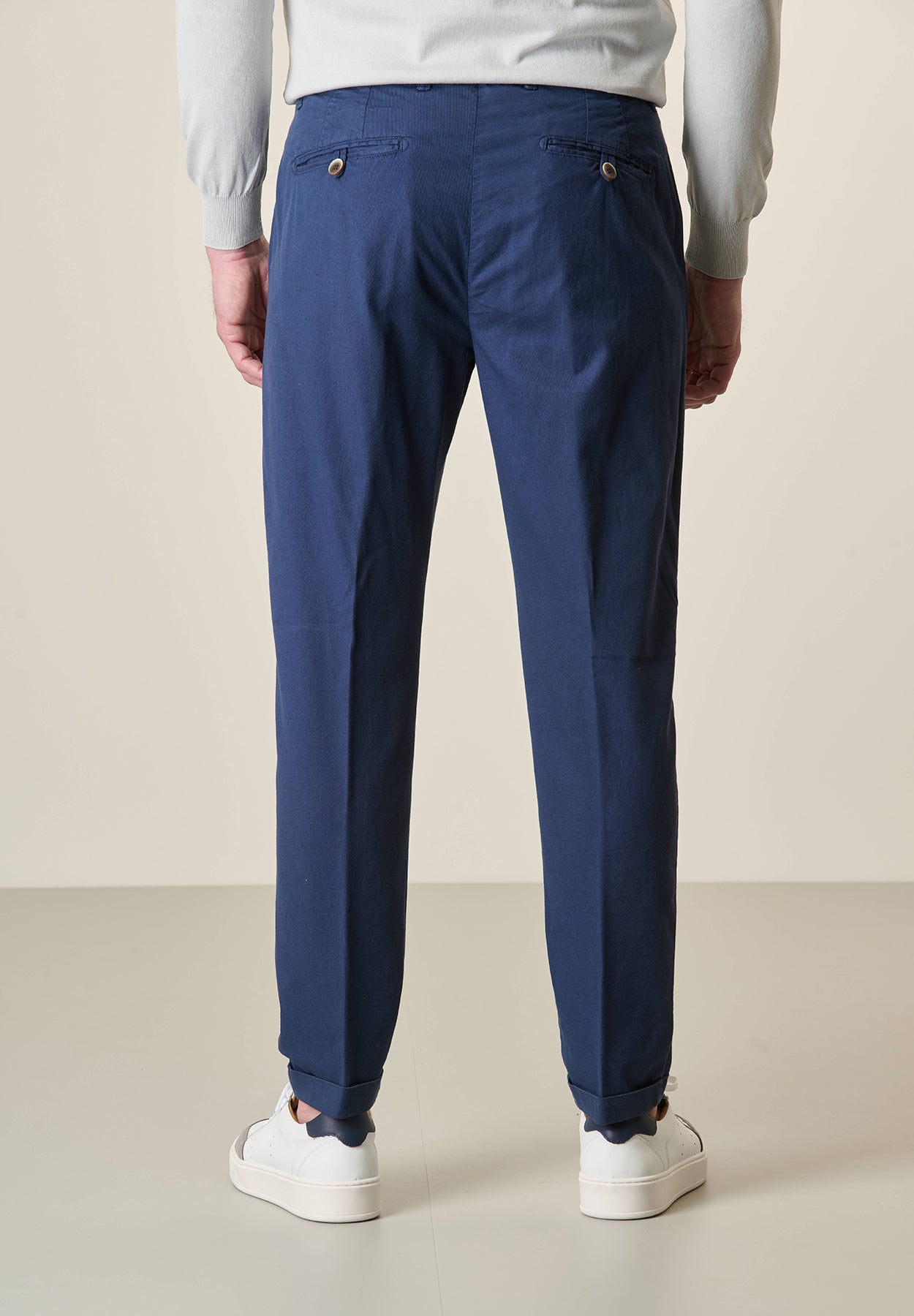 Bluette cotton-linen stretch slim fit trousers