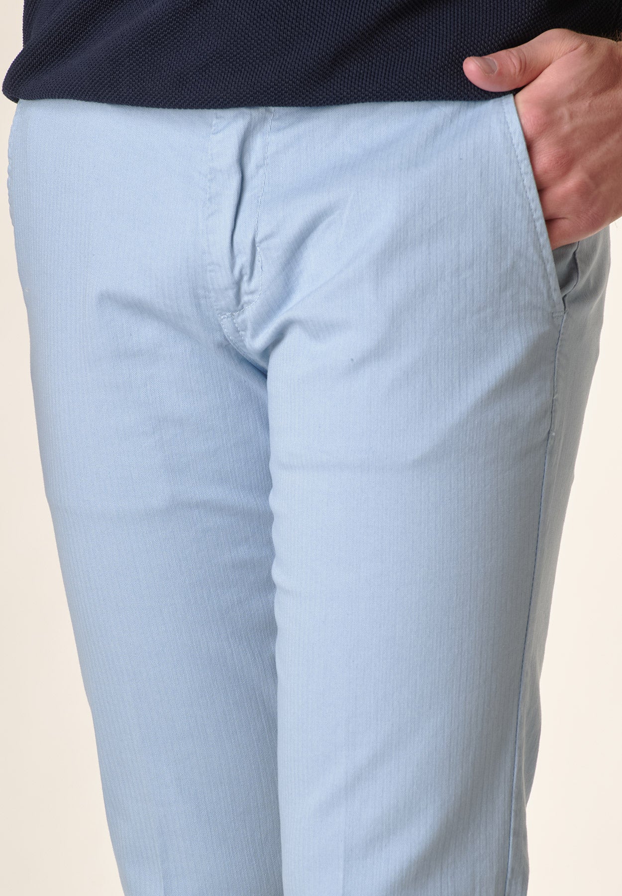 Pantalone azzurro resca cotone slim fit