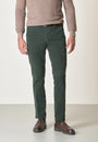 Pantalone verde bosco velluto cotone stretch-Angelico