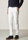 Pantalone panna velluto cotone stretch slim fit-Angelico