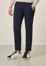 Pantalone blu tricotina cotone stretch slim fit