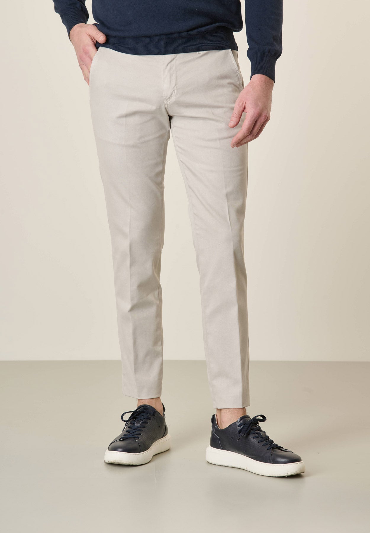 Ice trousers tricotina cotton stretch slim fit