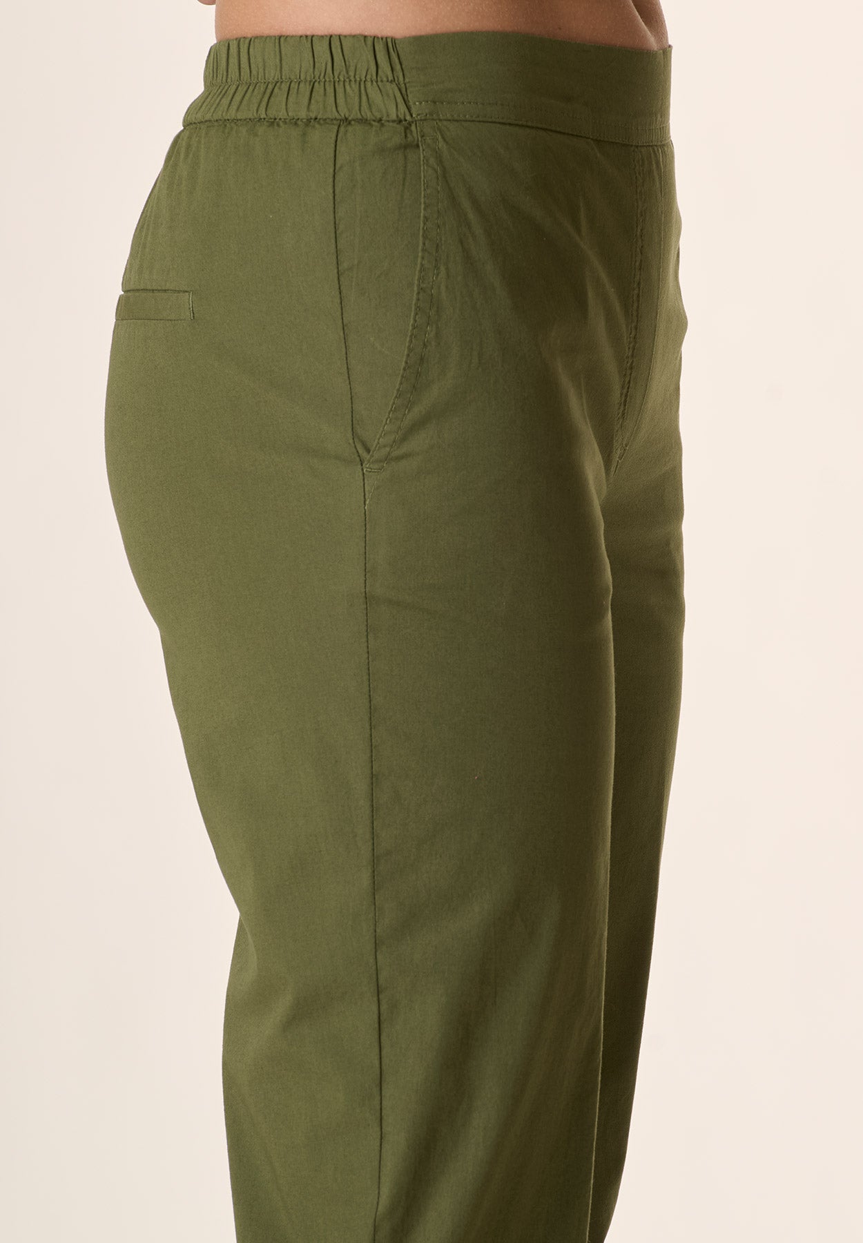 Military elastic waist cotton stretch trousers