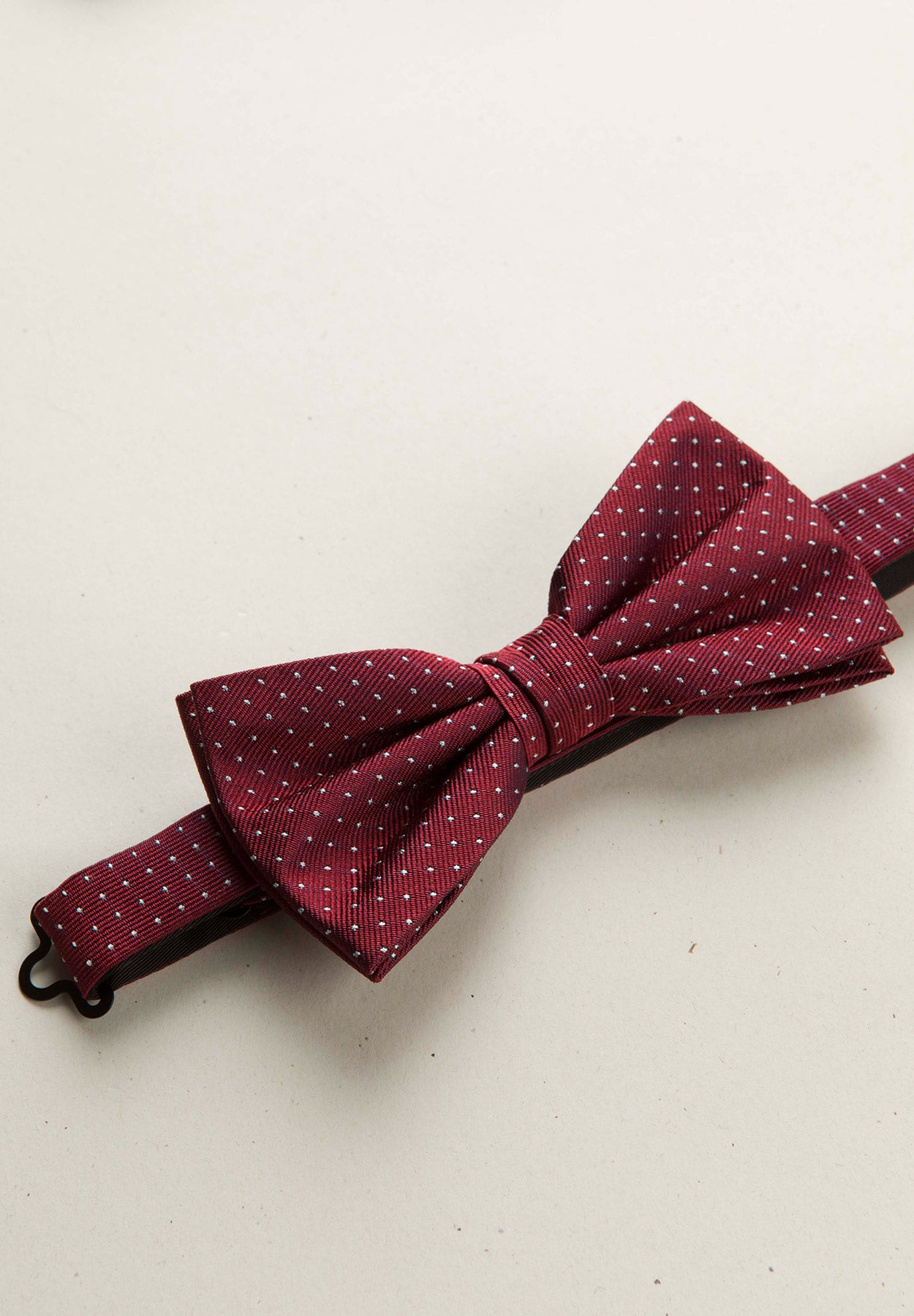 Papillon rosso micro pois seta