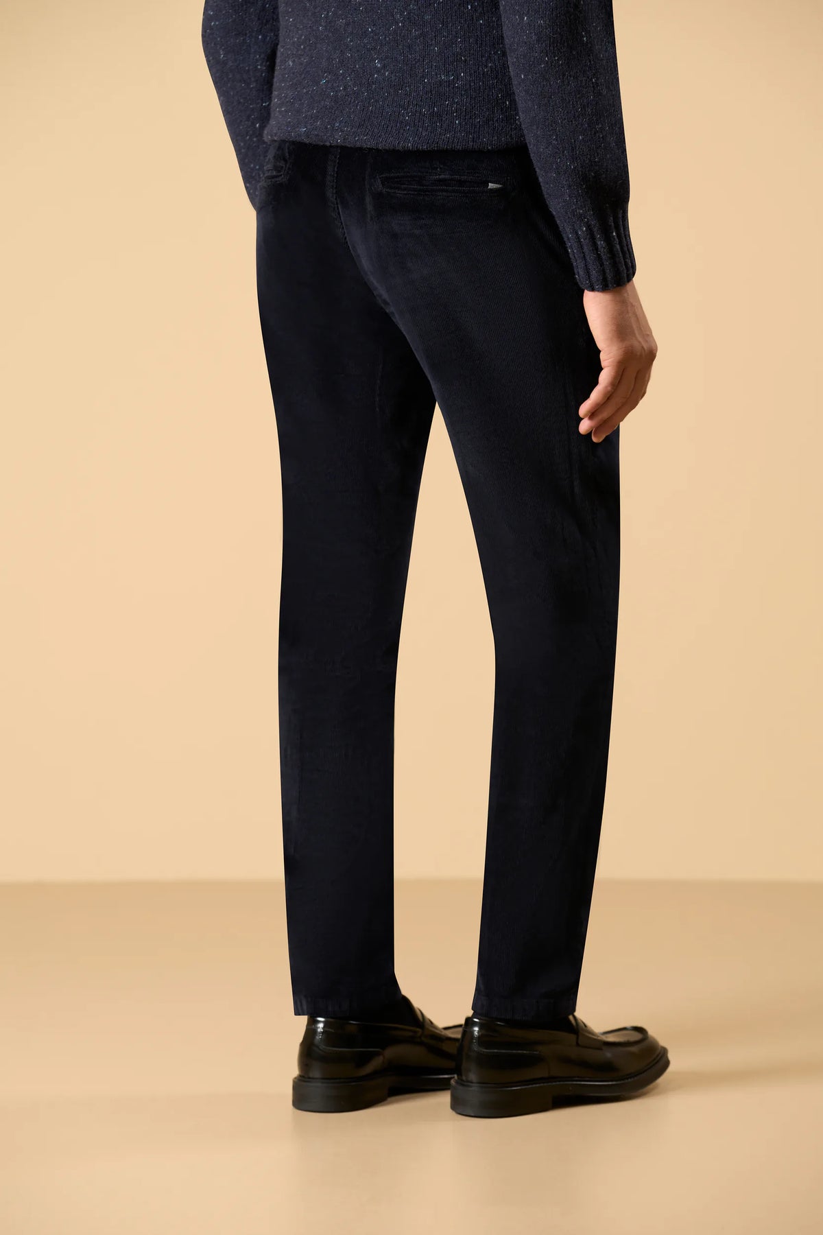 Pantalone blu velluto a coste custom fit Angelico 4