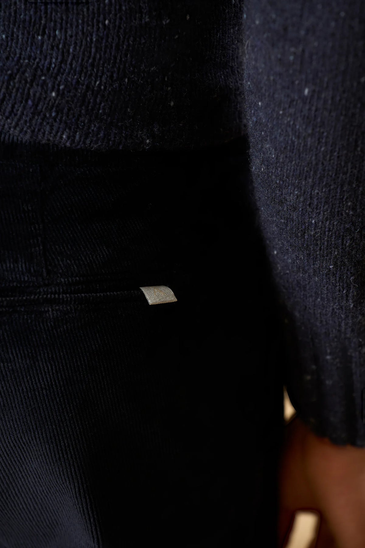 Pantalone blu velluto a coste custom fit Angelico 3