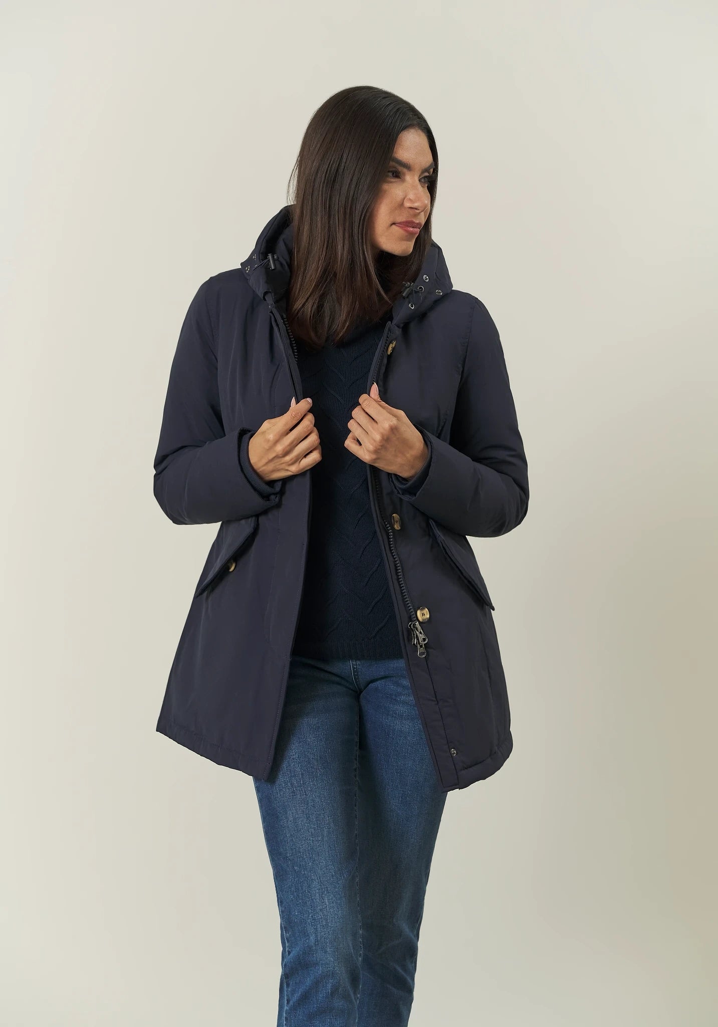 Blue parka with detachable fur Angelico 7