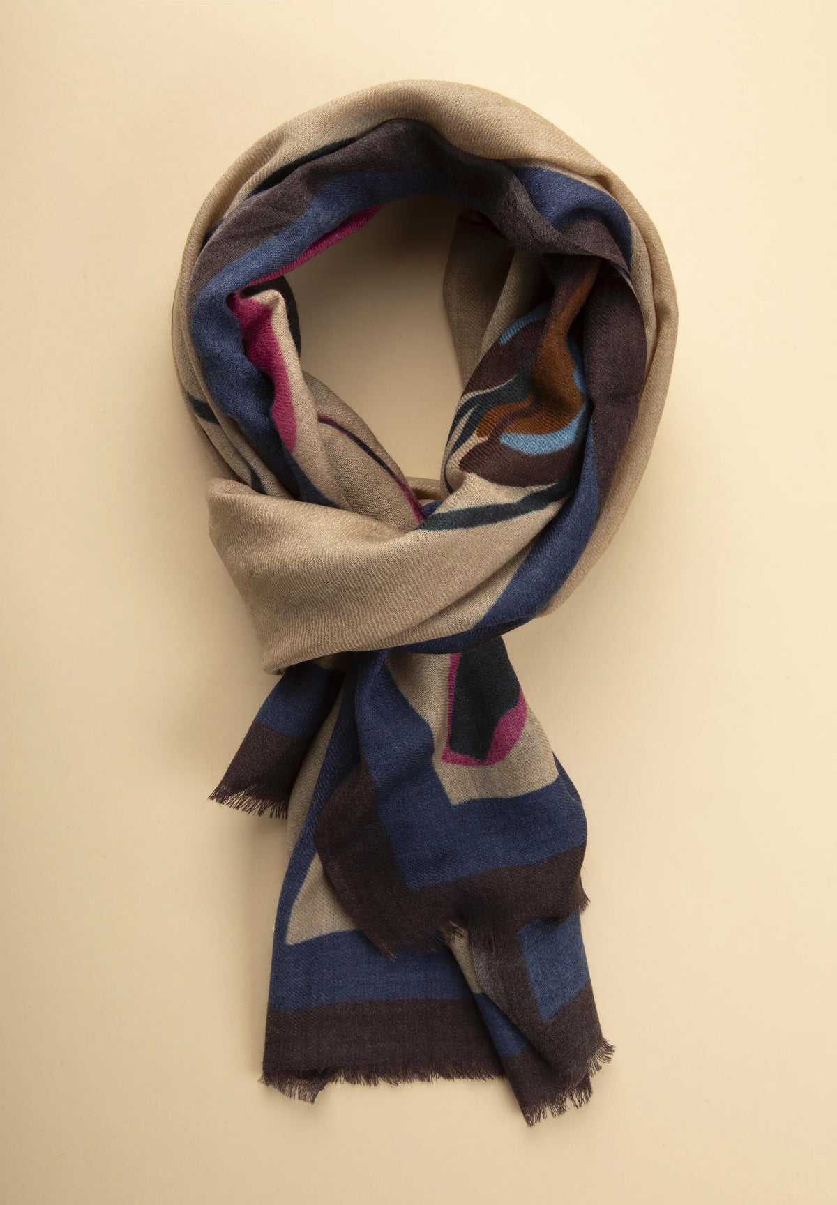 Pashmina gemustert – Blau Angelico 1