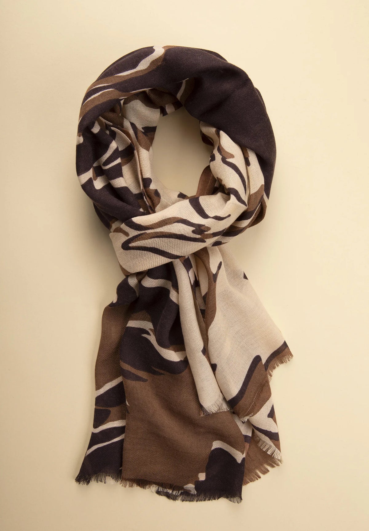 Patterned Pashmina - Caramel Angelico 1