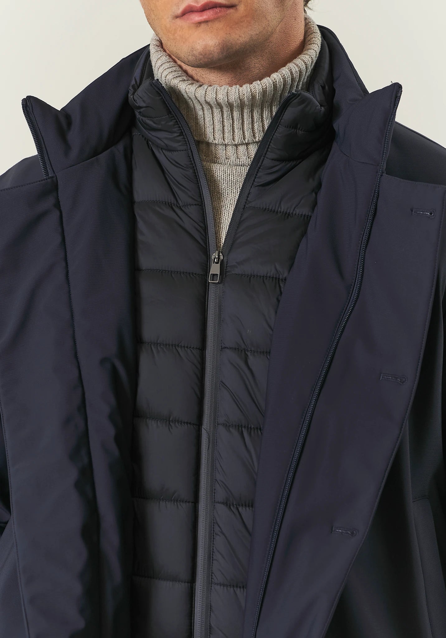Peacoat blu tessuto tecnico-Angelico